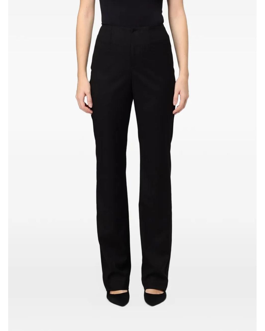 Mar De Margaritas Black High-Waisted Tailored Trousers