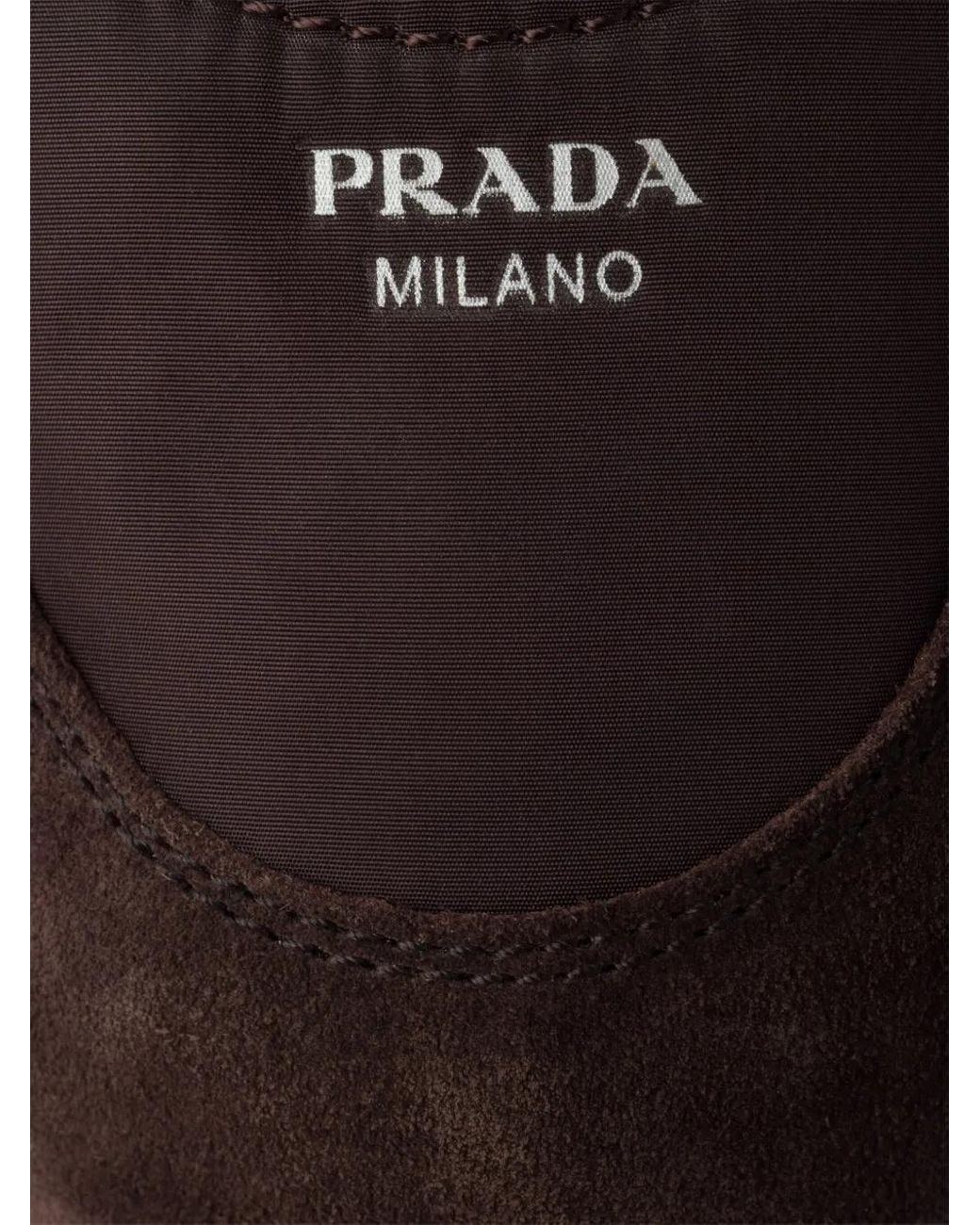 Prada Brown Collapse Panelled Ballet Flats