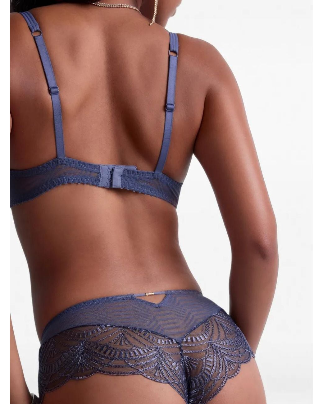 Aubade Blue Vibes Lace-Trim Briefs