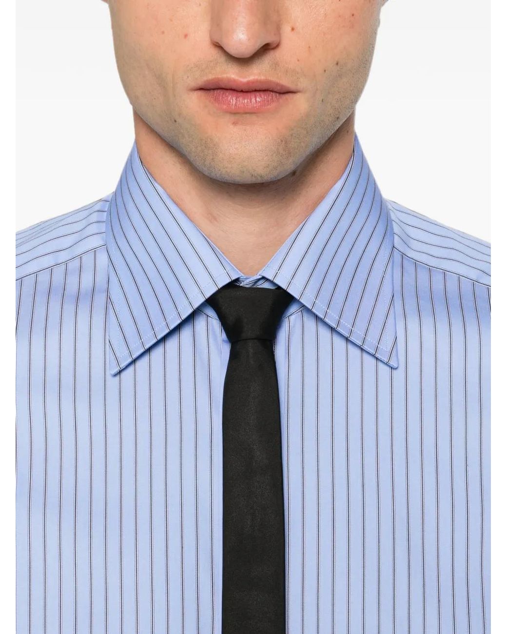 Tom Ford Blue Vertical-Stripe Shirt for men
