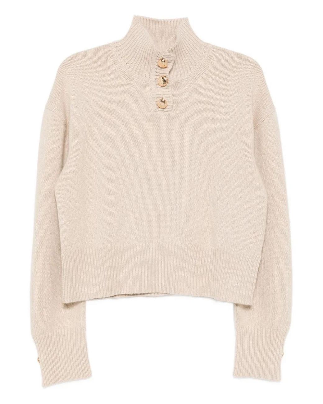 Brandon Maxwell Natural Henley Sweater