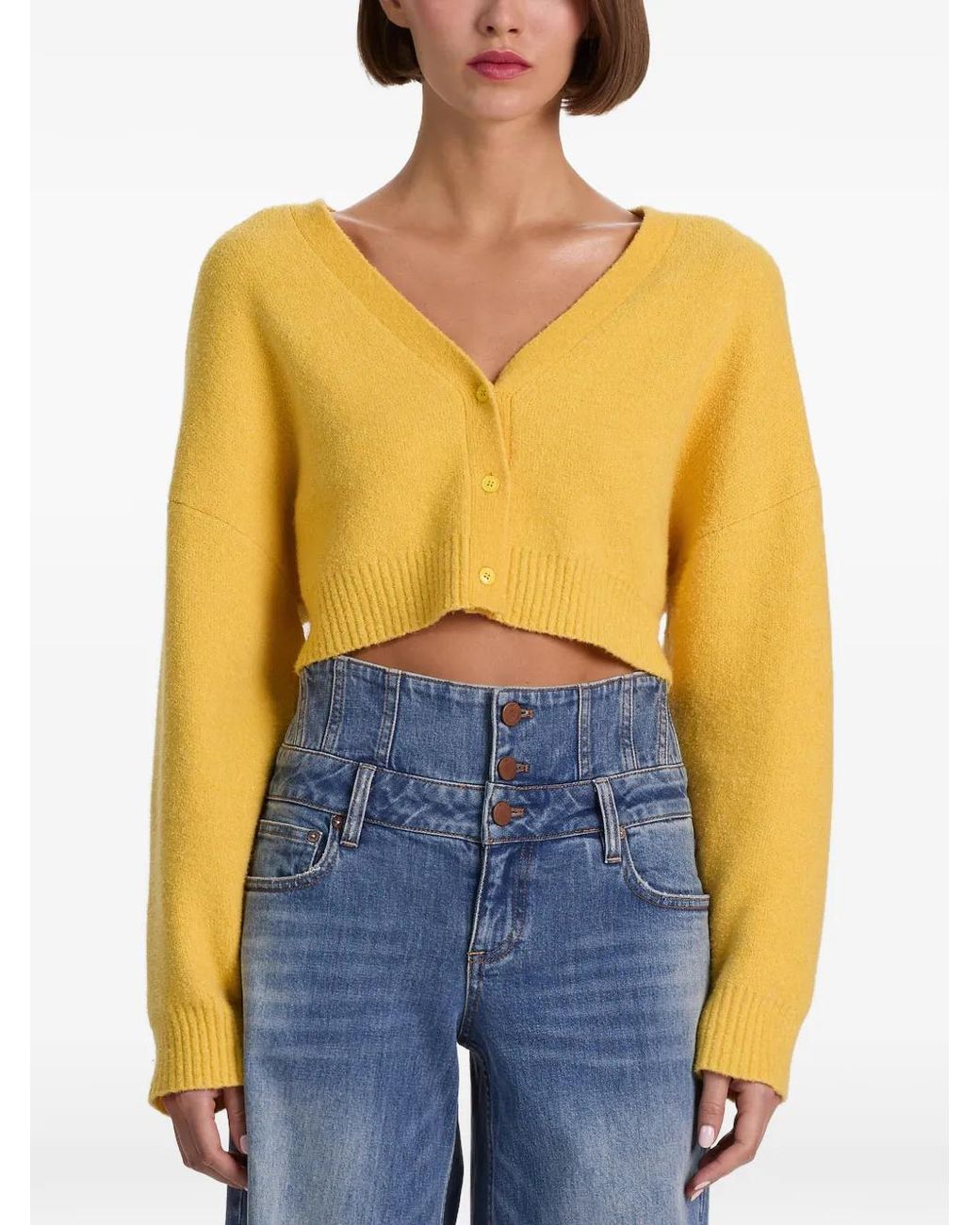Alice + Olivia Yellow Cardigan Maureen
