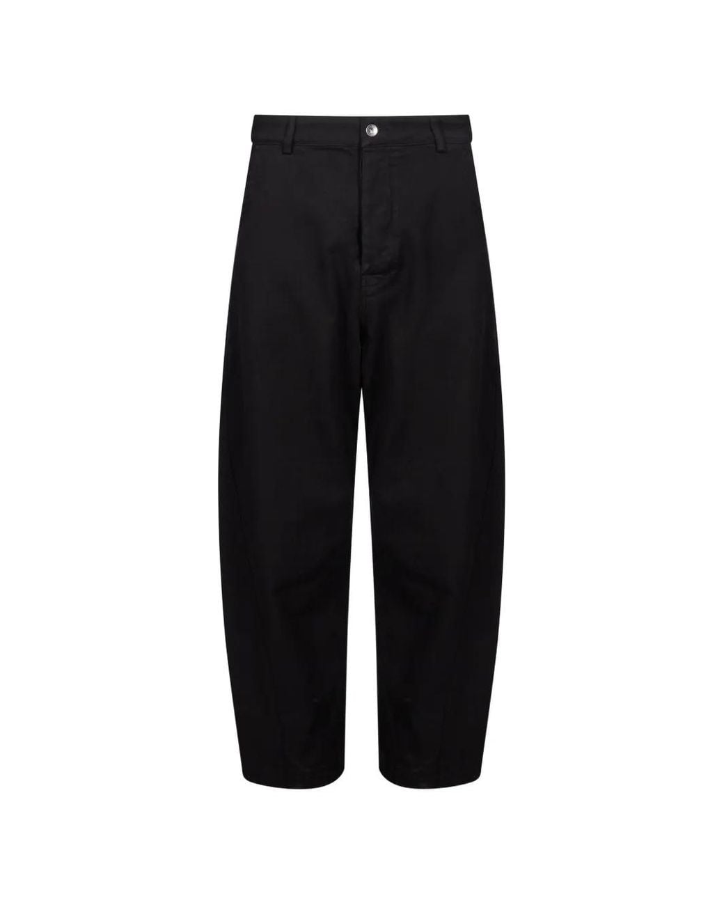 YMC Black Panelled Curved-Leg Trousers for men