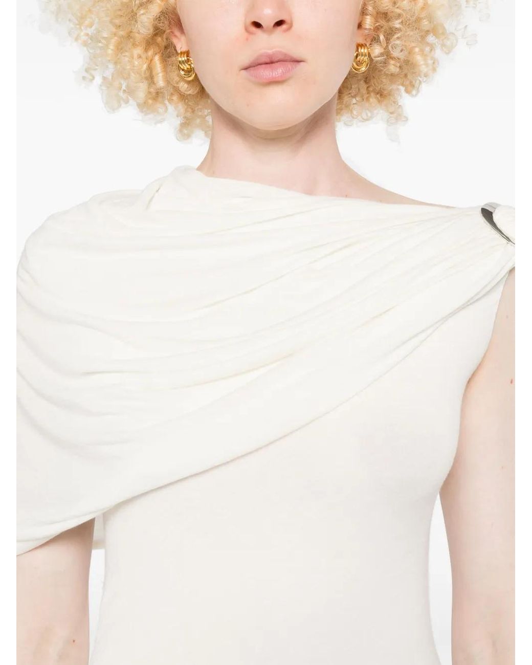 MANURI White Elise Cashmere-Blend Dress