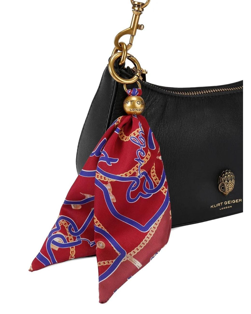 Kurt Geiger Black Sloane Eagle-Head Leather Shoulder Bag