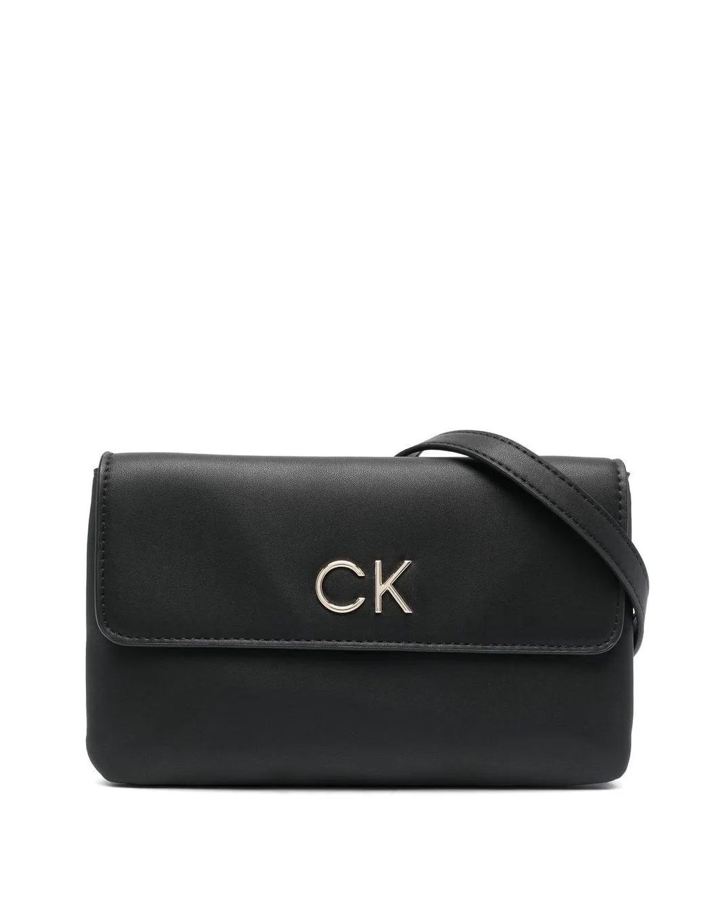 Calvin Klein Black Re-Lock Double Crossbody Bag