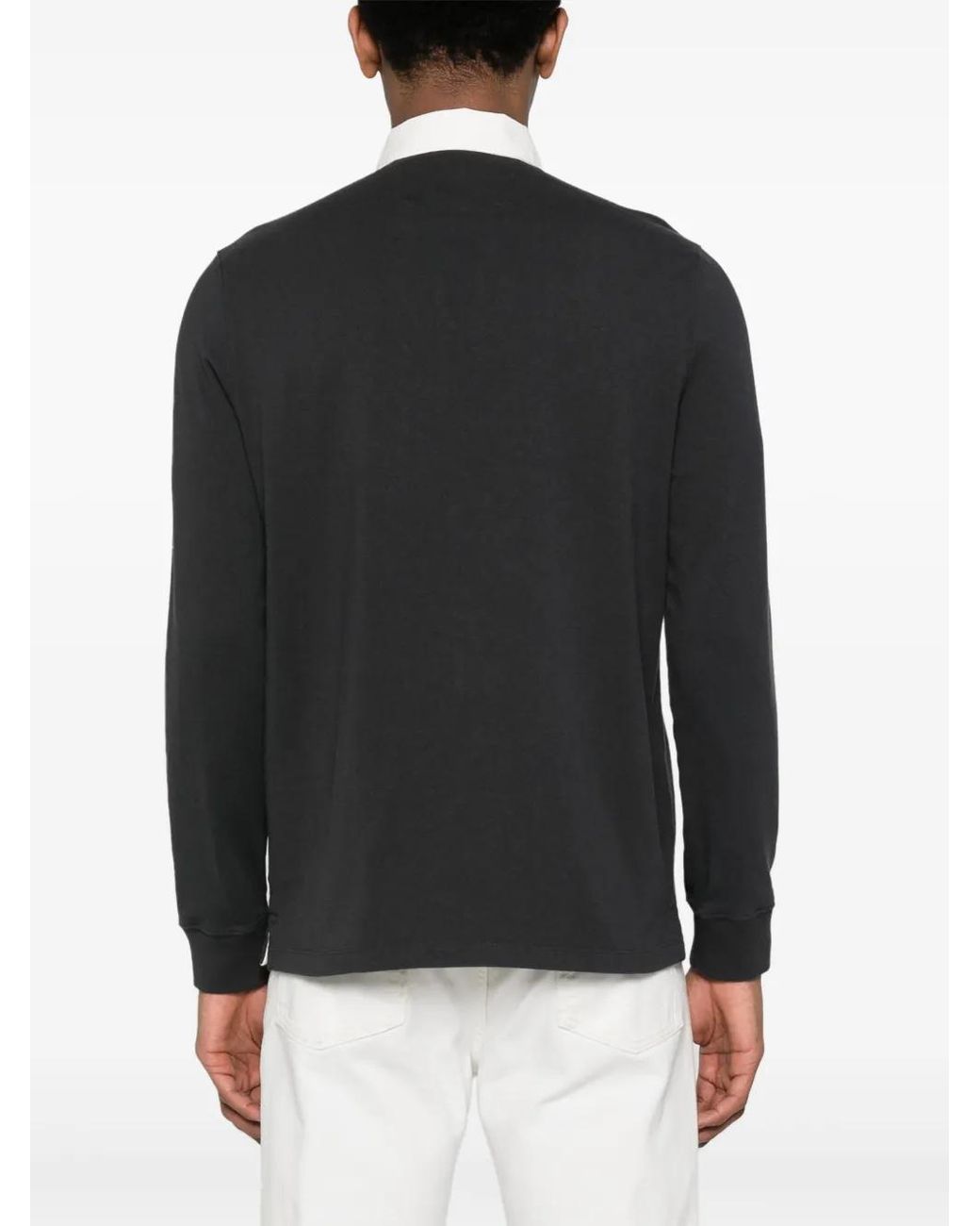 Boggi Black Embroidered-Logo Cotton Polo Shirt for men