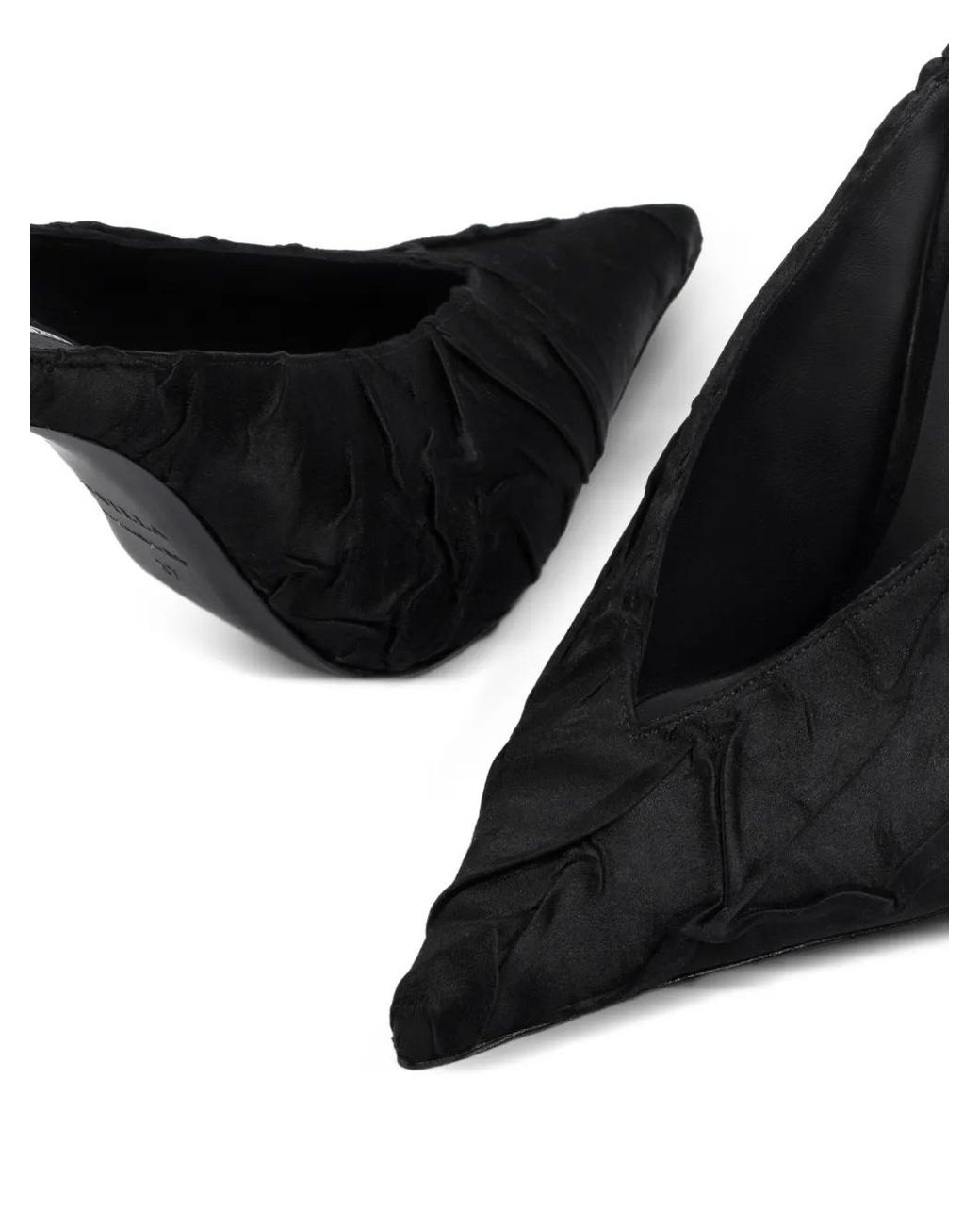Le Silla Black Clivage Crinkled-Effect Sandals