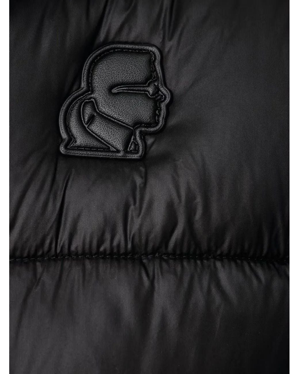Karl Lagerfeld Black Logo-Patch Quilted Gilet for men