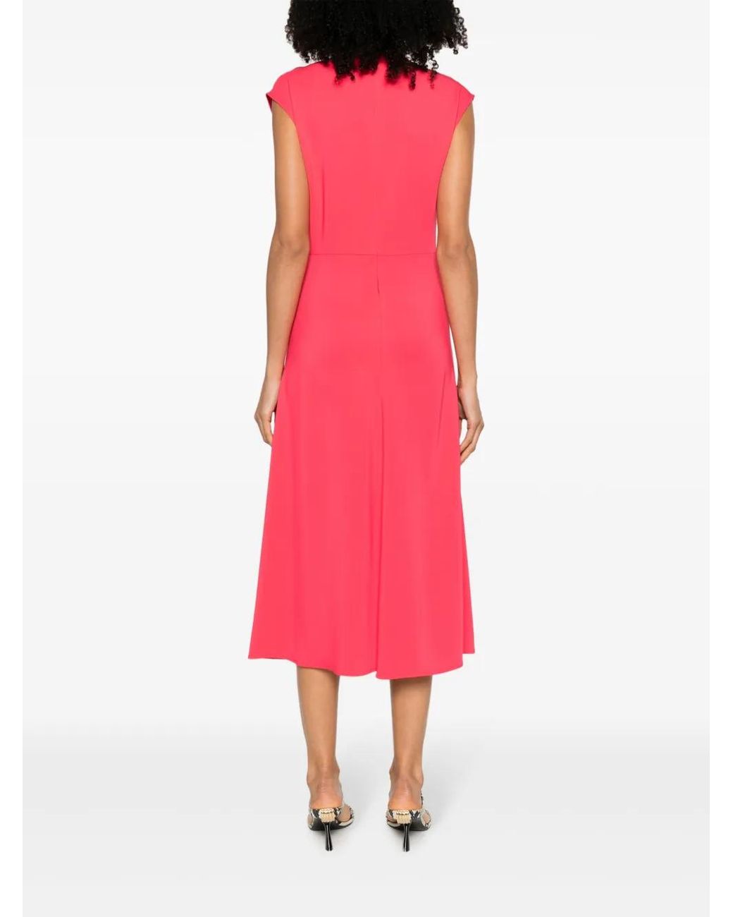 Forte_forte Pink Stretch Crepe Cady Midi Dress