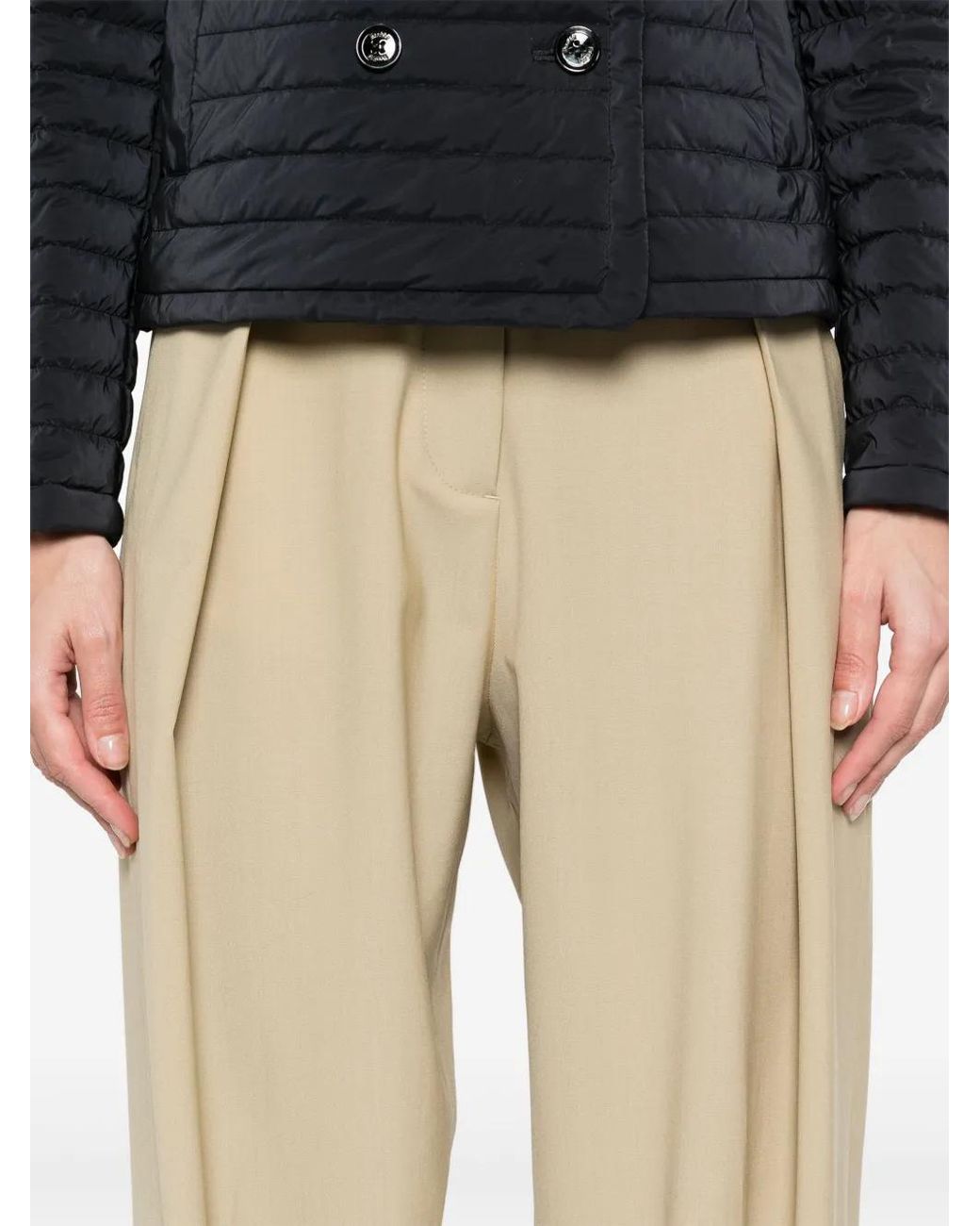 Moncler Natural Logo-Patch Trousers