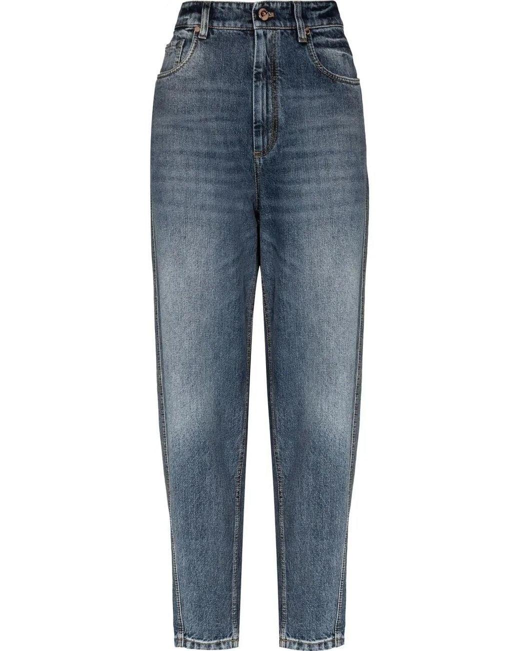 Brunello Cucinelli Blue Tapered-Leg Jeans