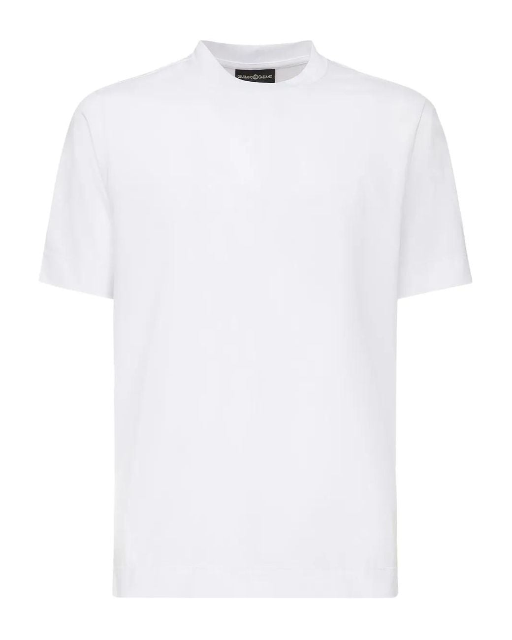 Giuliano Galiano White Round-Neck Short-Sleeve T-Shirt for men