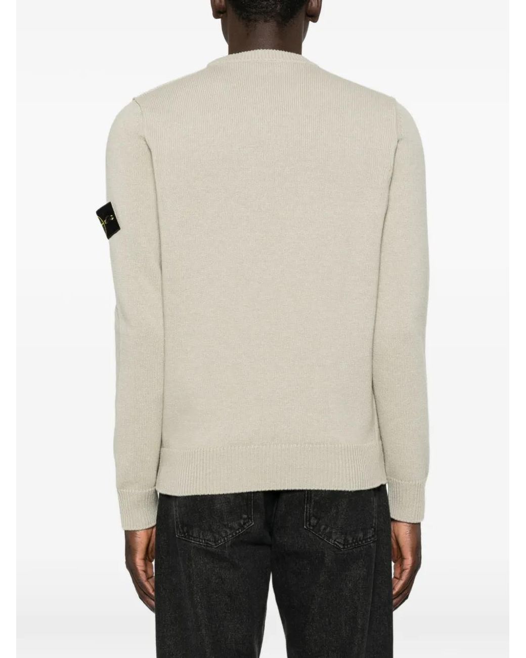 Maglione Girocollo Con Applicazione Compass di Stone Island in White da Uomo