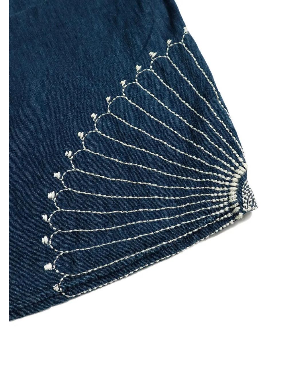 Kapital Blue Embroidery Oversized T-Shirt for men