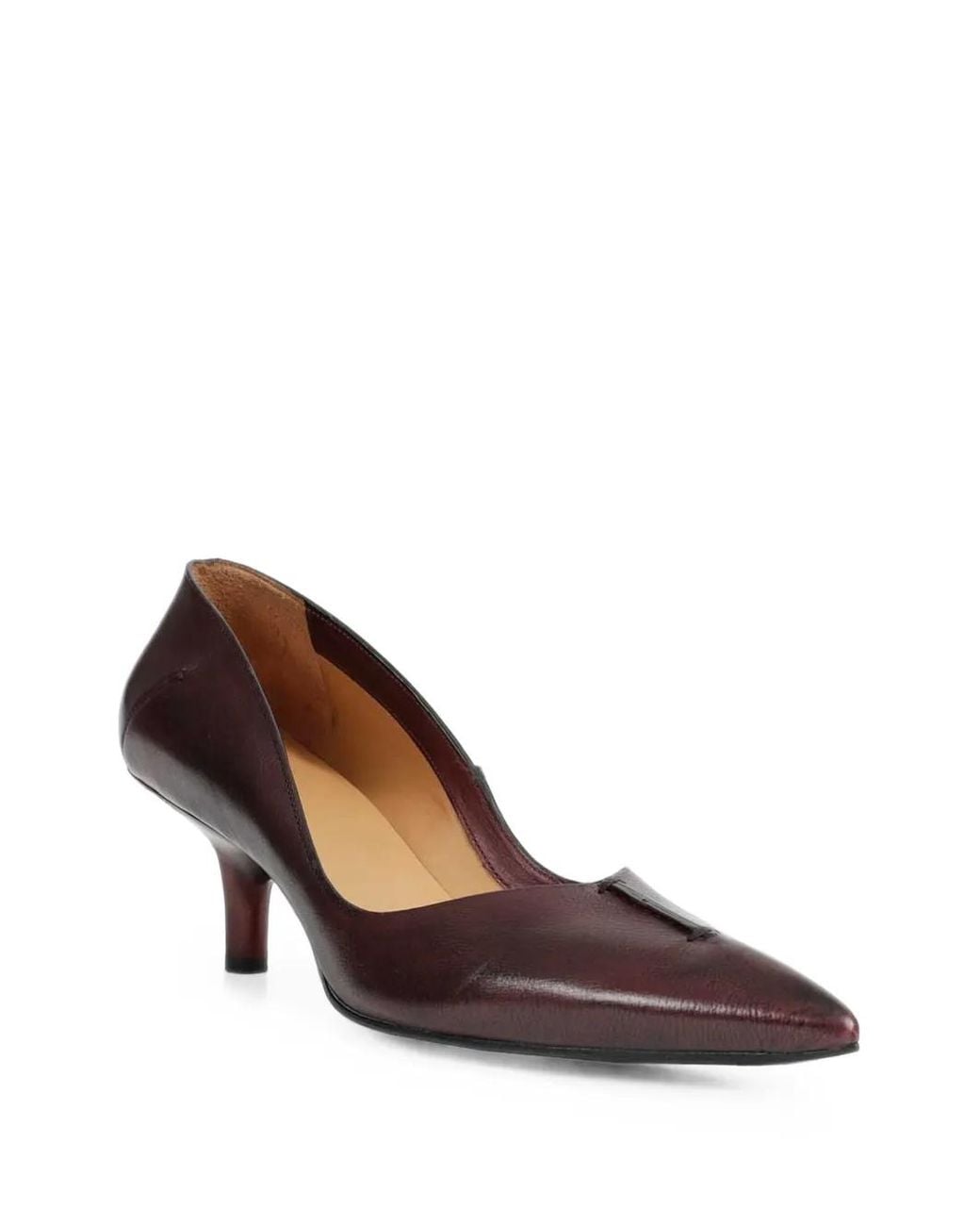 CAPASA MILANO Brown Pointed-Toe Leather Pumps