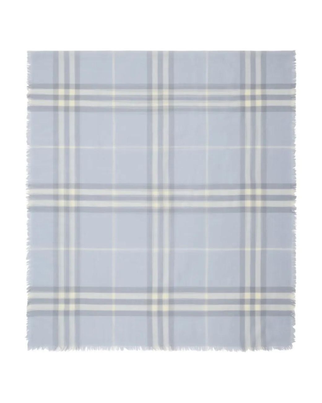 Burberry Blue Wide Check Wool Scarf