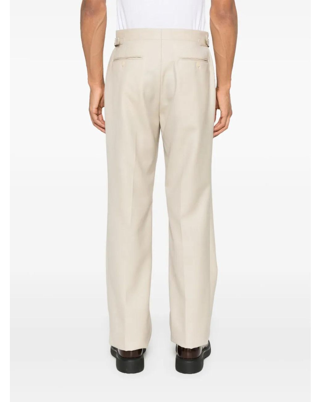 Fursac White Wool Trousers for men