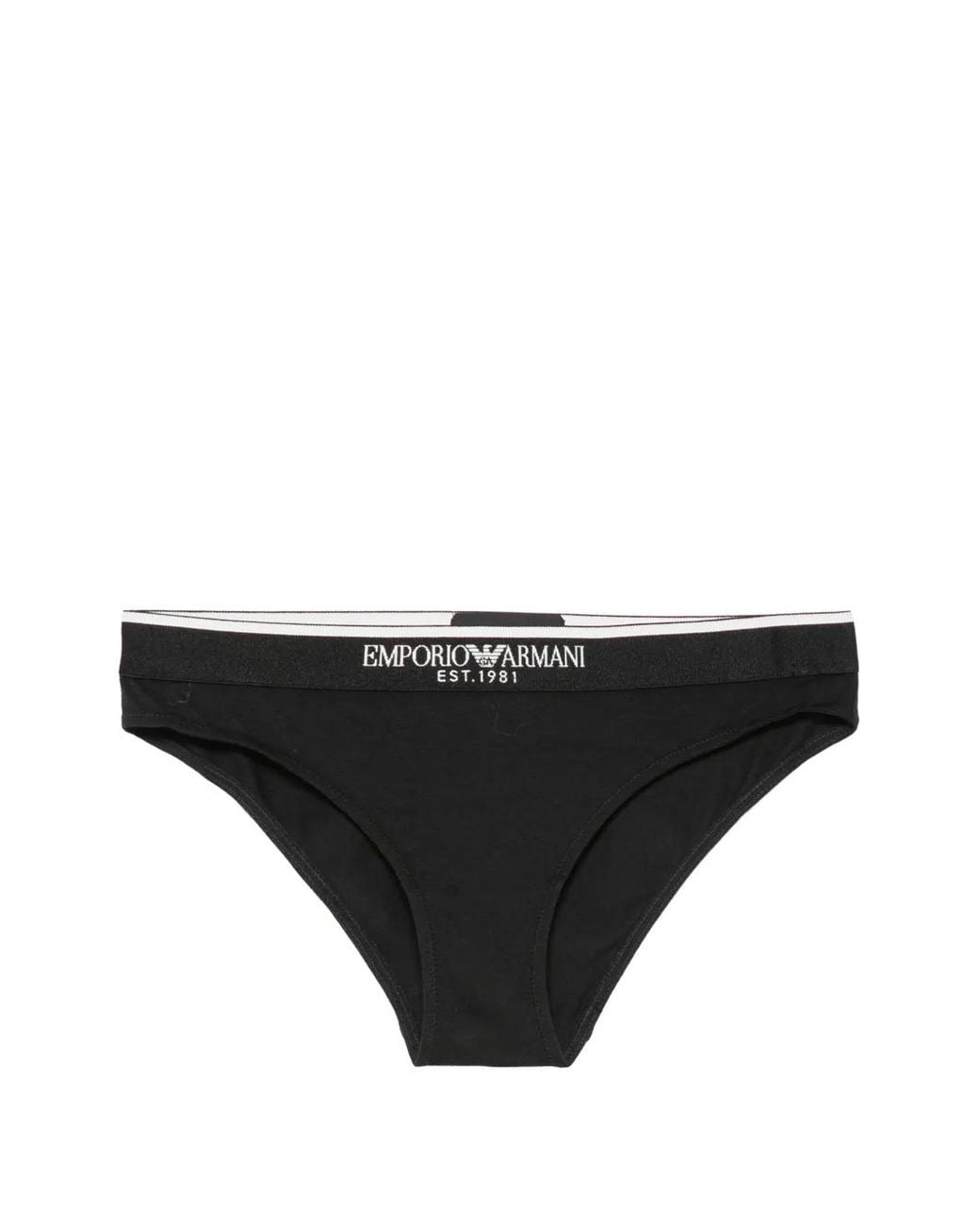 Emporio Armani Black Logo-Waistband Briefs