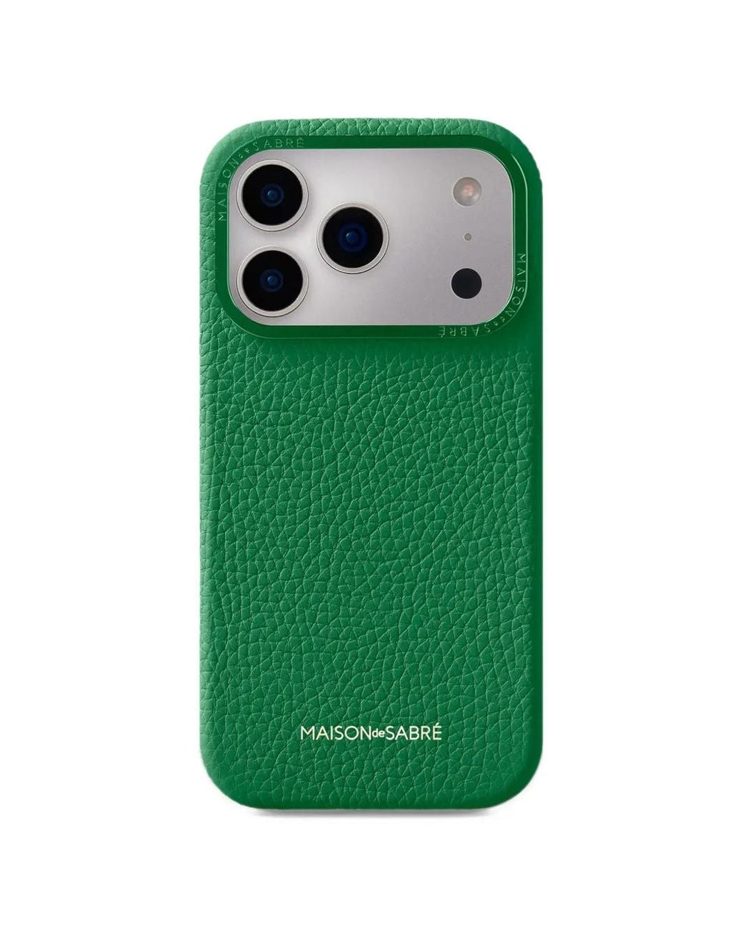Maison De Sabre Green Grainy Leather Iphone 18 Pro Phone Case