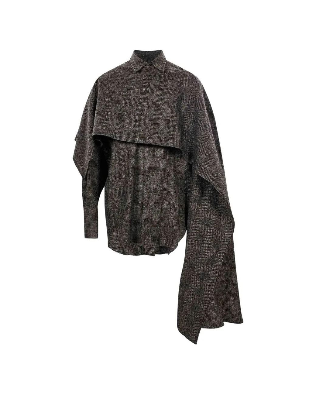 DARKPARK Black Georgia Check-Pattern Draped Shirt