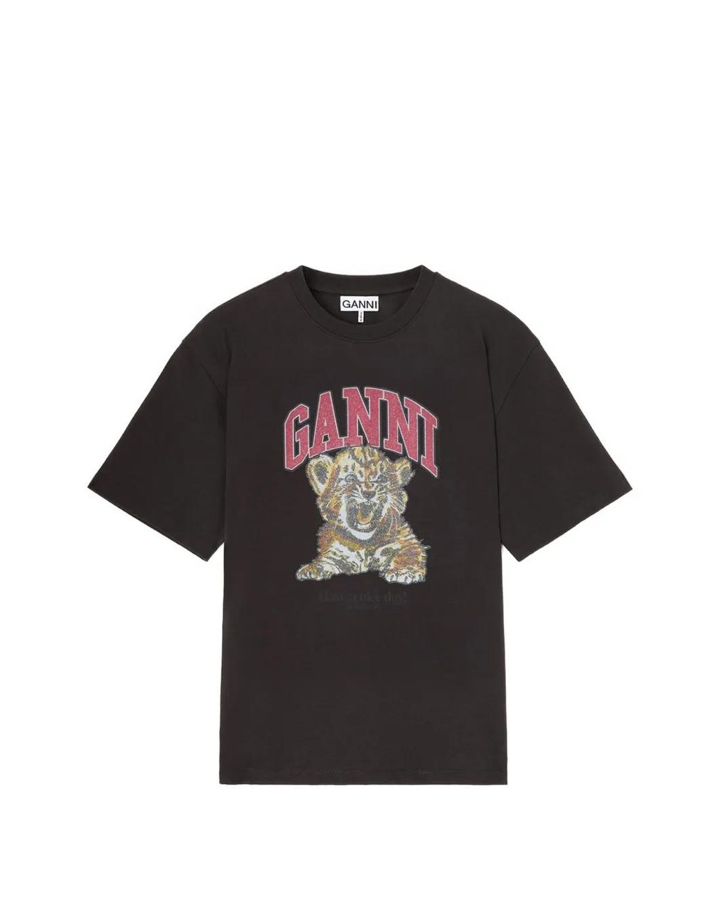 Ganni Black Cotton T-Shirt