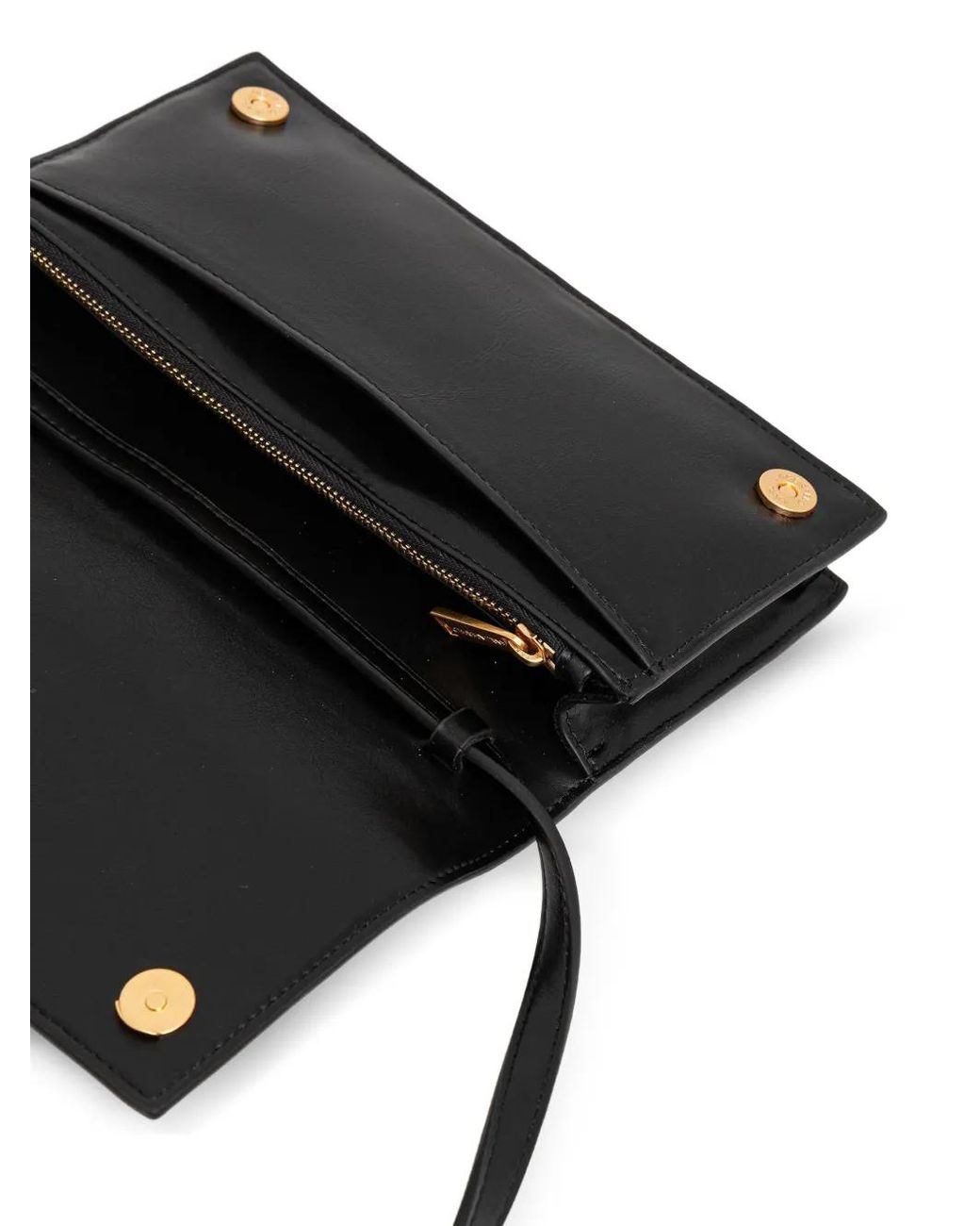 Karl Lagerfeld Black Embossed Studded Wallet On Strap