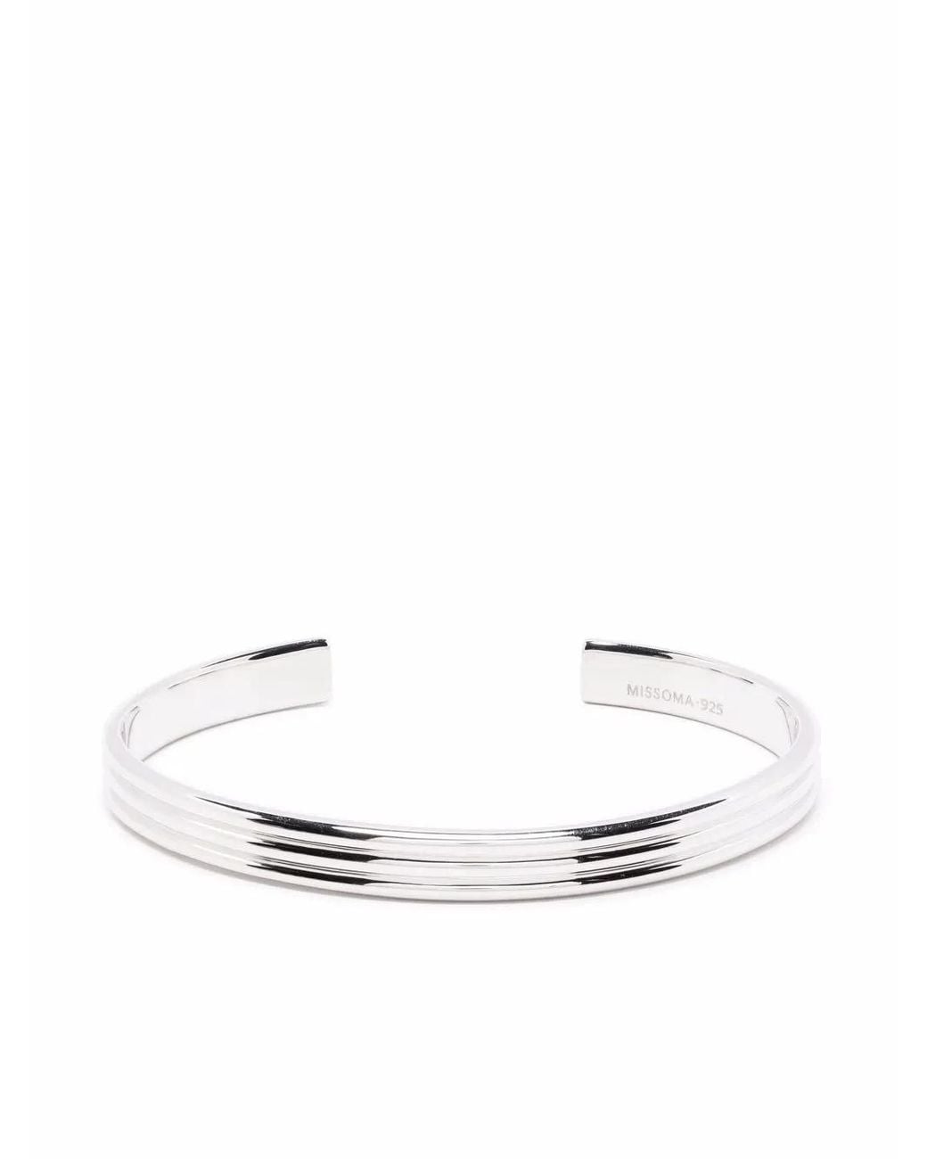 Missoma White Fused Triple Ridge Cuff Bracelet