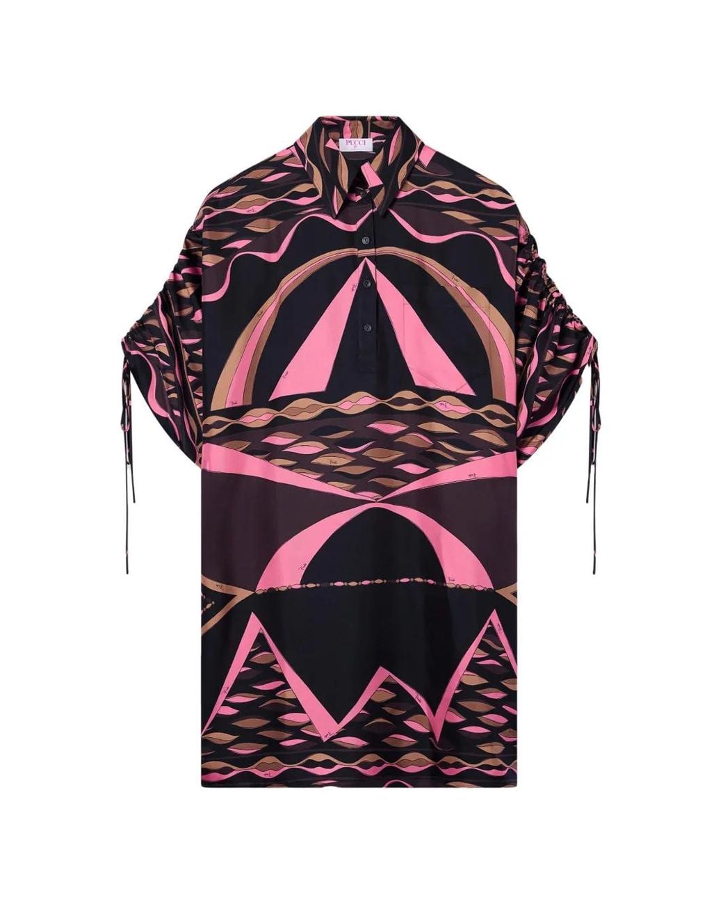 Emilio Pucci Red Dune-Print Silk Kaftan