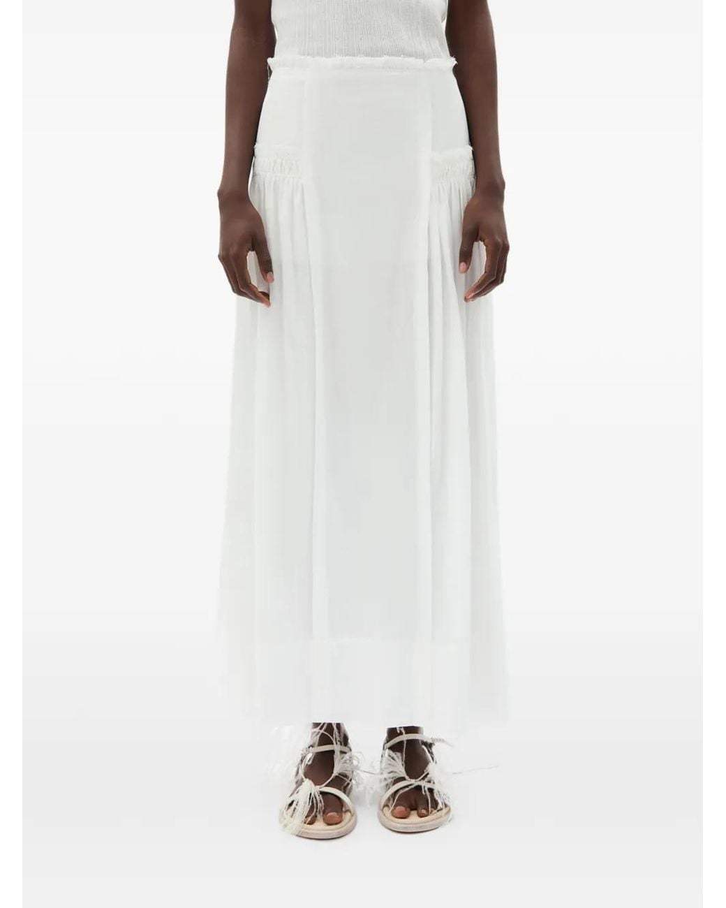 Ann Demeulemeester White Ariel Light Maxi Skirt