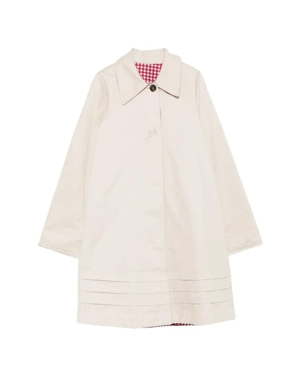 Damson Madder White Mercedes Bow-Detail Reversible Trench Coat