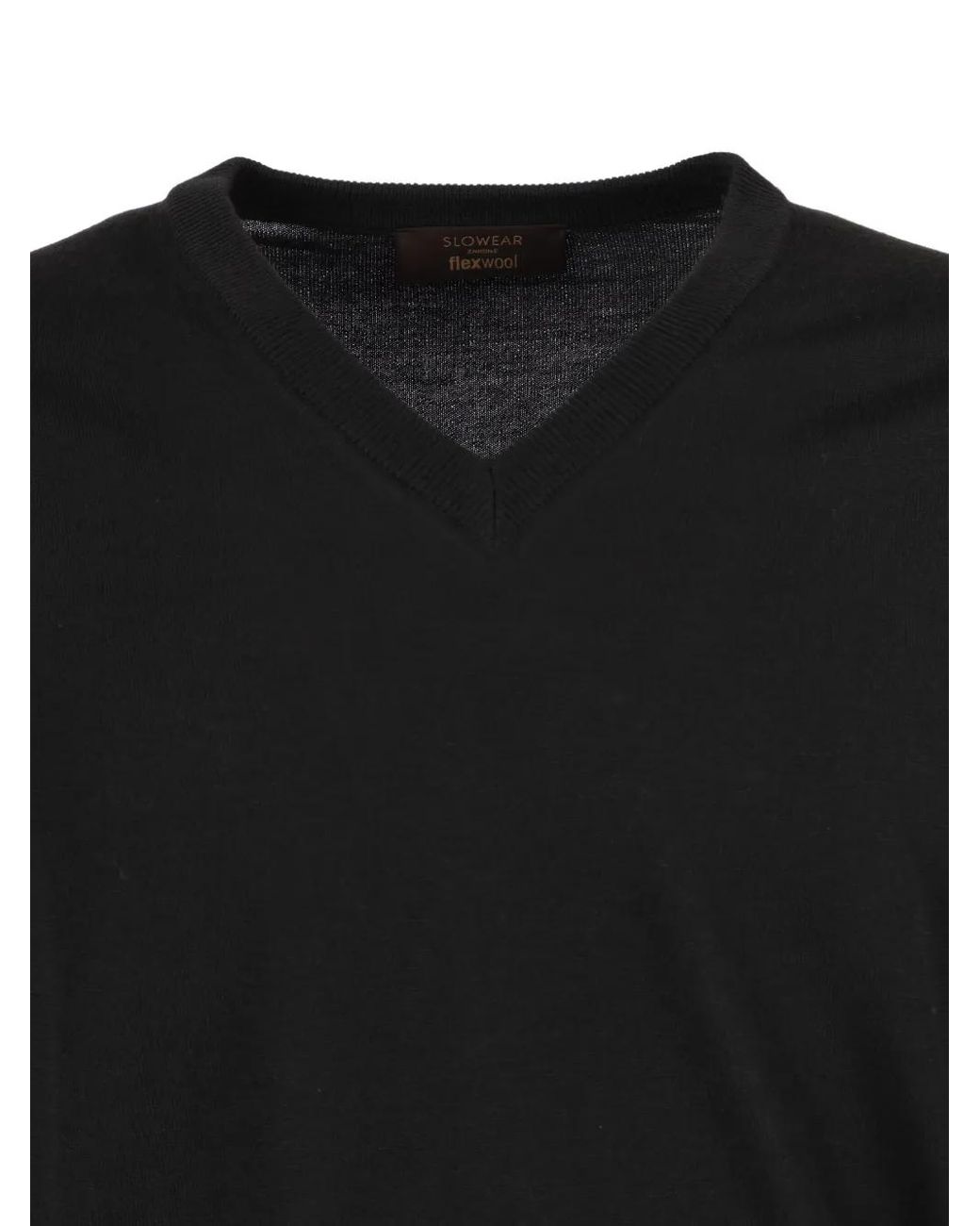Zanone Black V-Neck Sweater for men