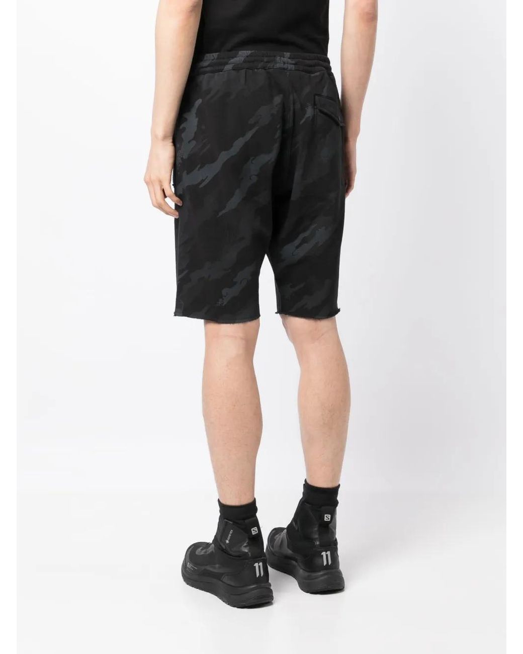 Maharishi Black Bonsai Forest-print Cotton Shorts for men