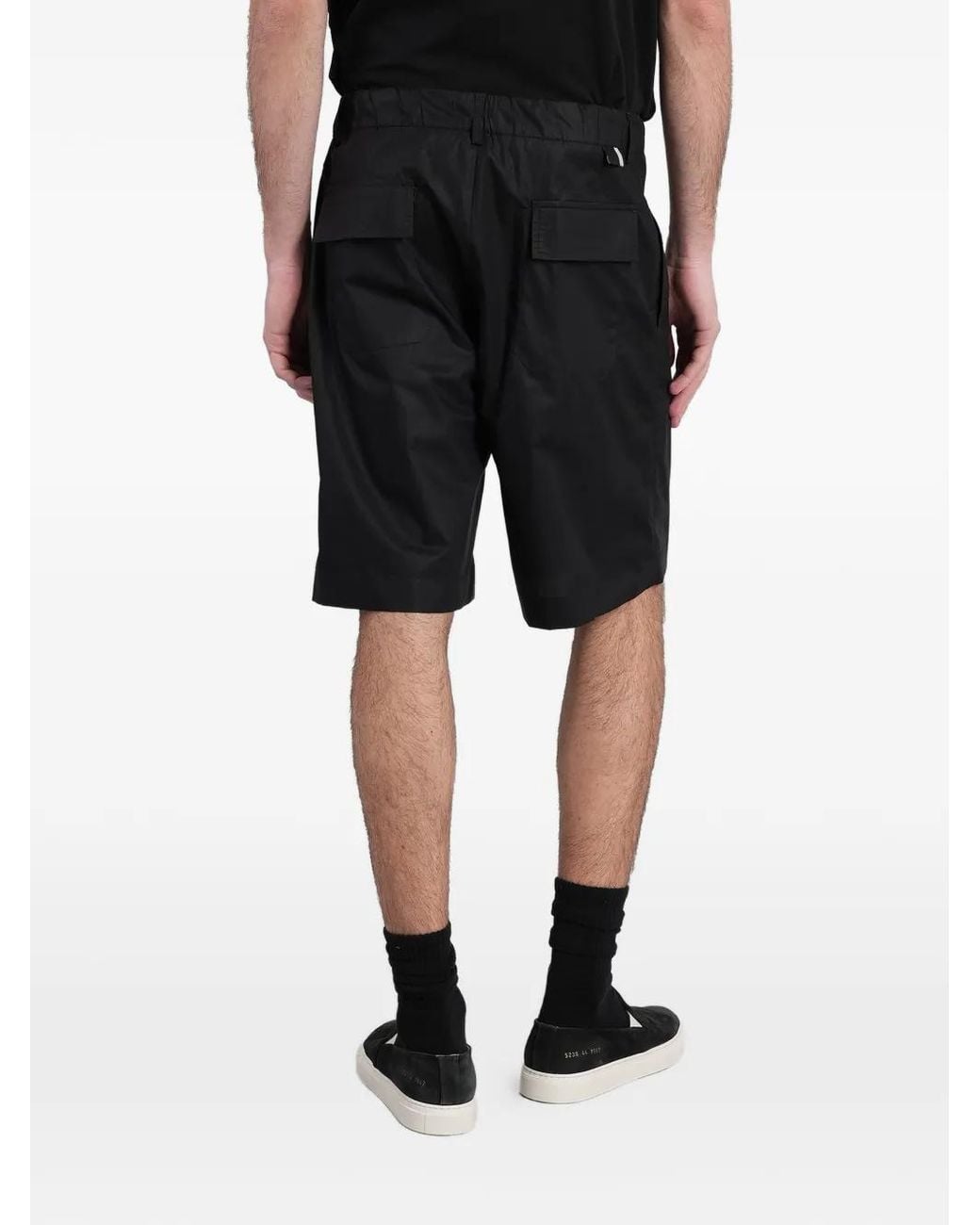 Low Brand Black Elasticated-Waistband Shorts for men