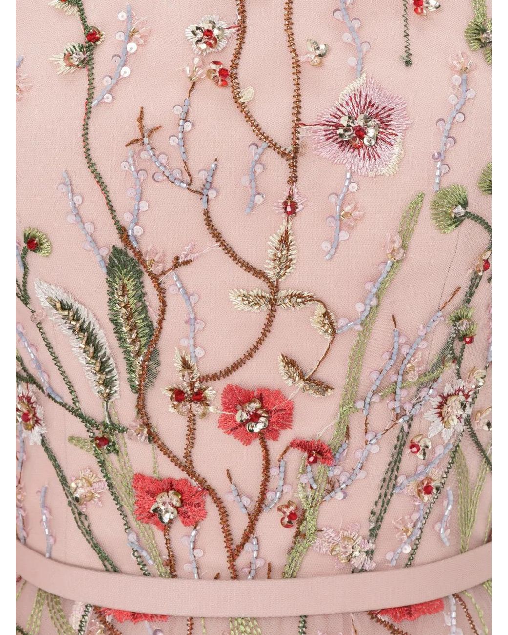 Rami Al Ali Pink Beaded One-Shoulder Gown Maxi Dress