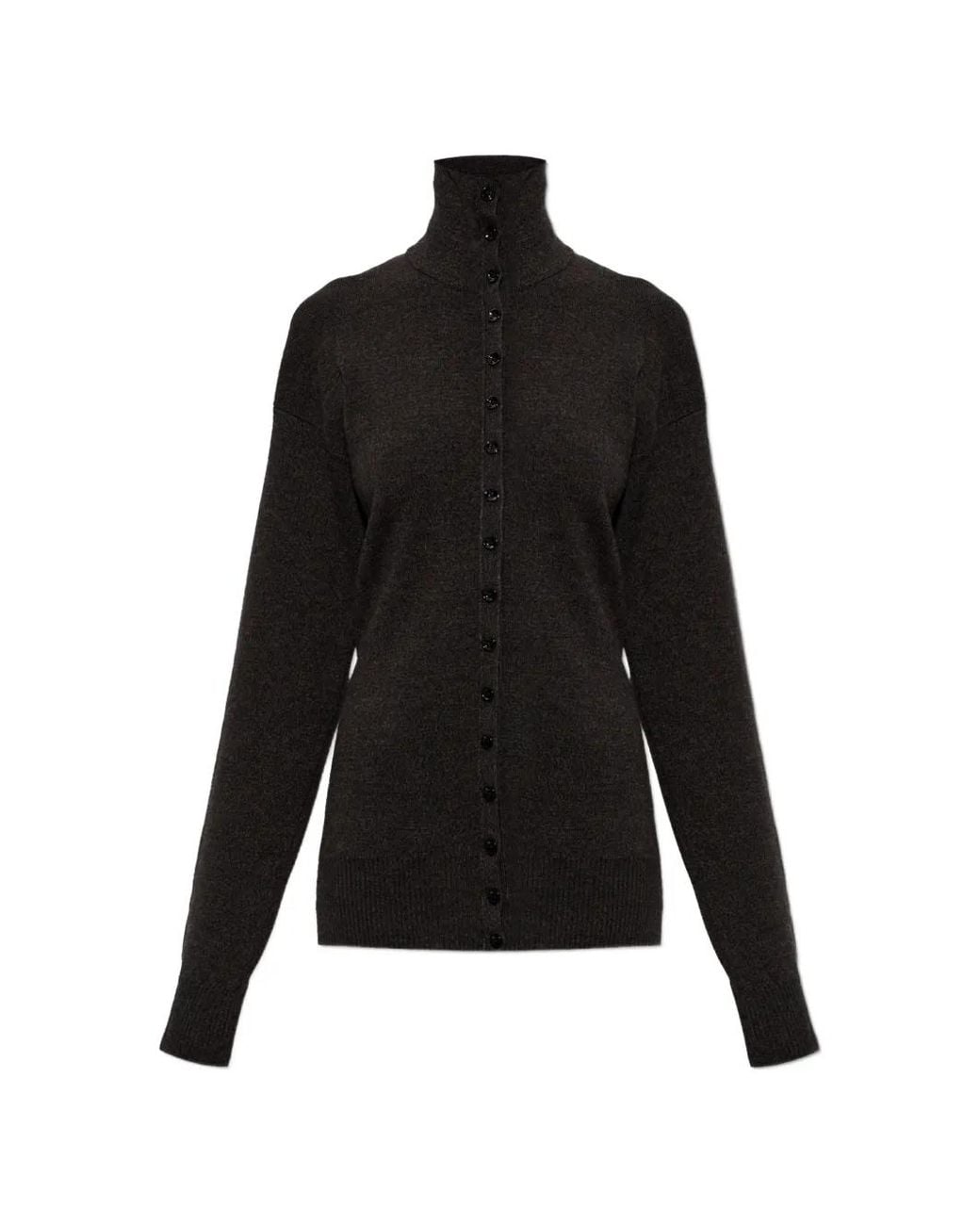 Lemaire Black Button-Up Wool Cardigan
