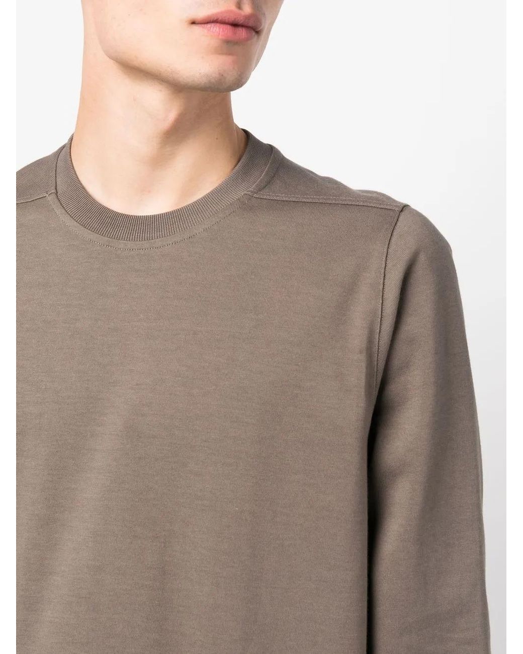 Rick Owens Brown Long-Sleeve Cotton T-Shirt for men
