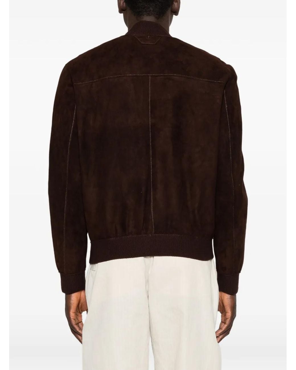 Salvatore Santoro Brown Patch-Pocket Suede Jacket for men