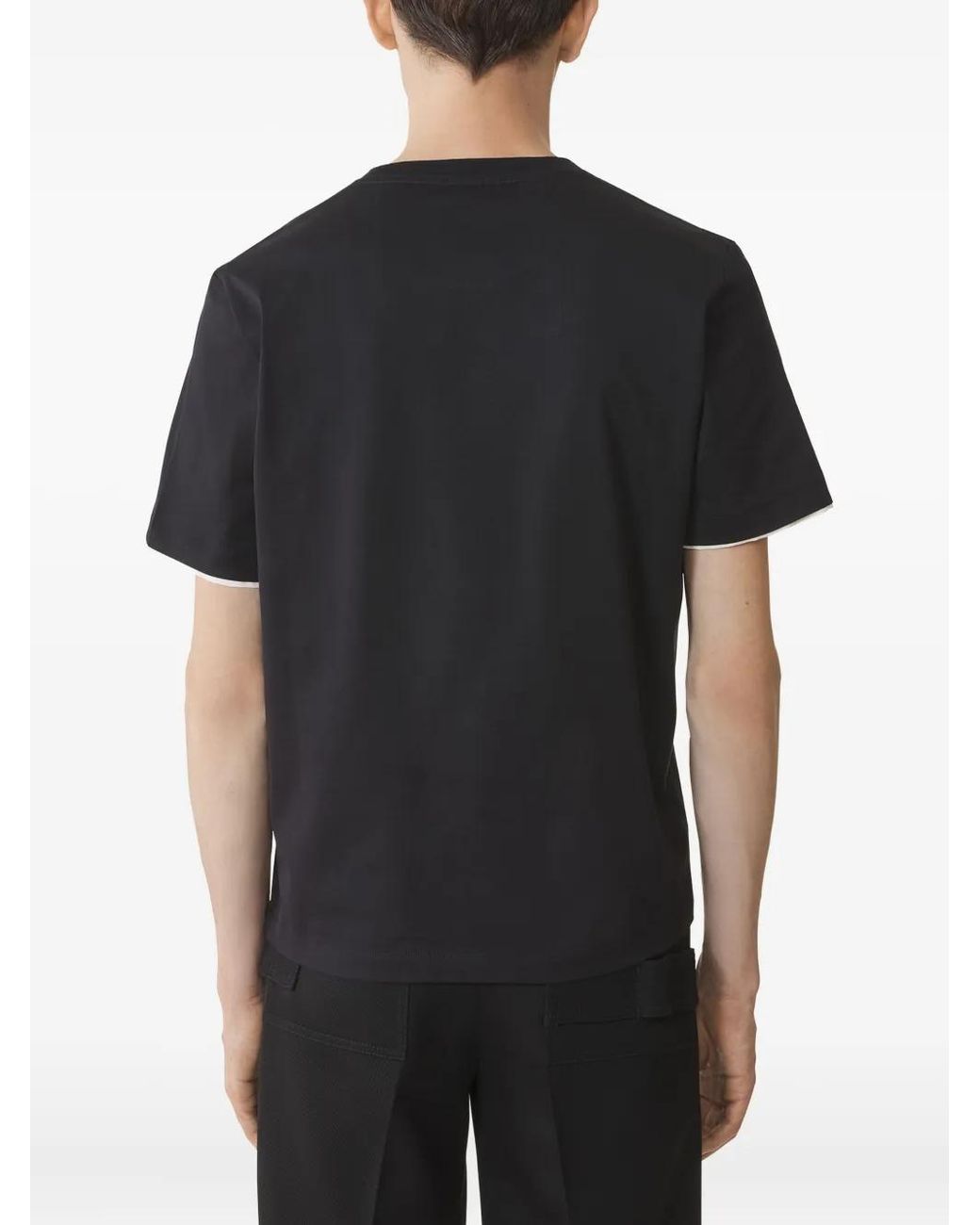Lanvin Black Double-layered Cotton T-shirt for men