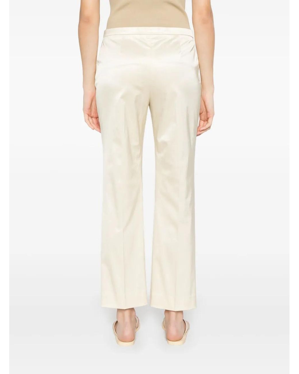 Totême White Straight Cropped Trousers
