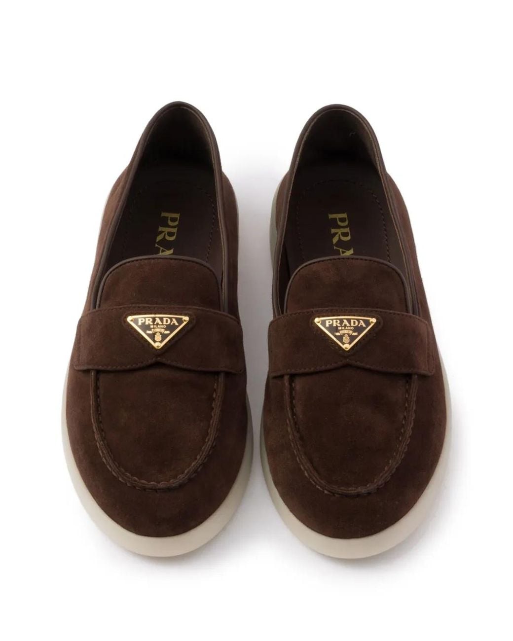 Prada Brown Saint Tropez Suede Loafers