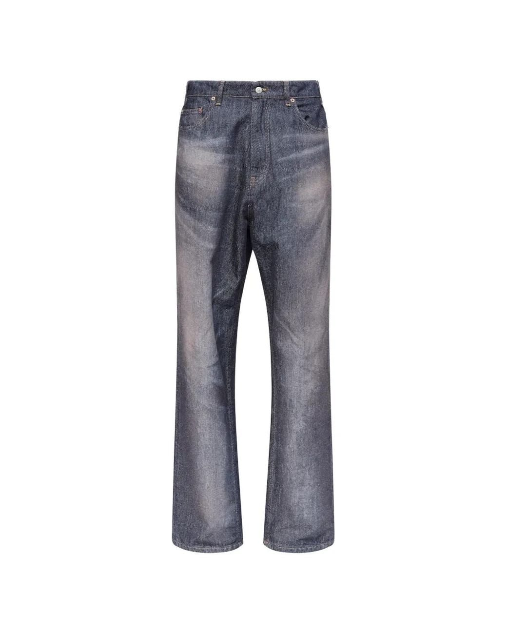 MM6 by Maison Margiela Blue Faded Denim Trousers for men