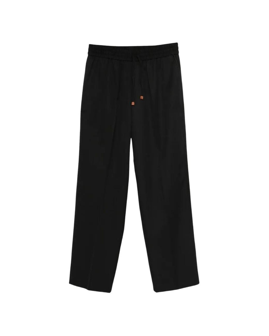 Drole de Monsieur Black Droit Lane Drawstring Trousers for men