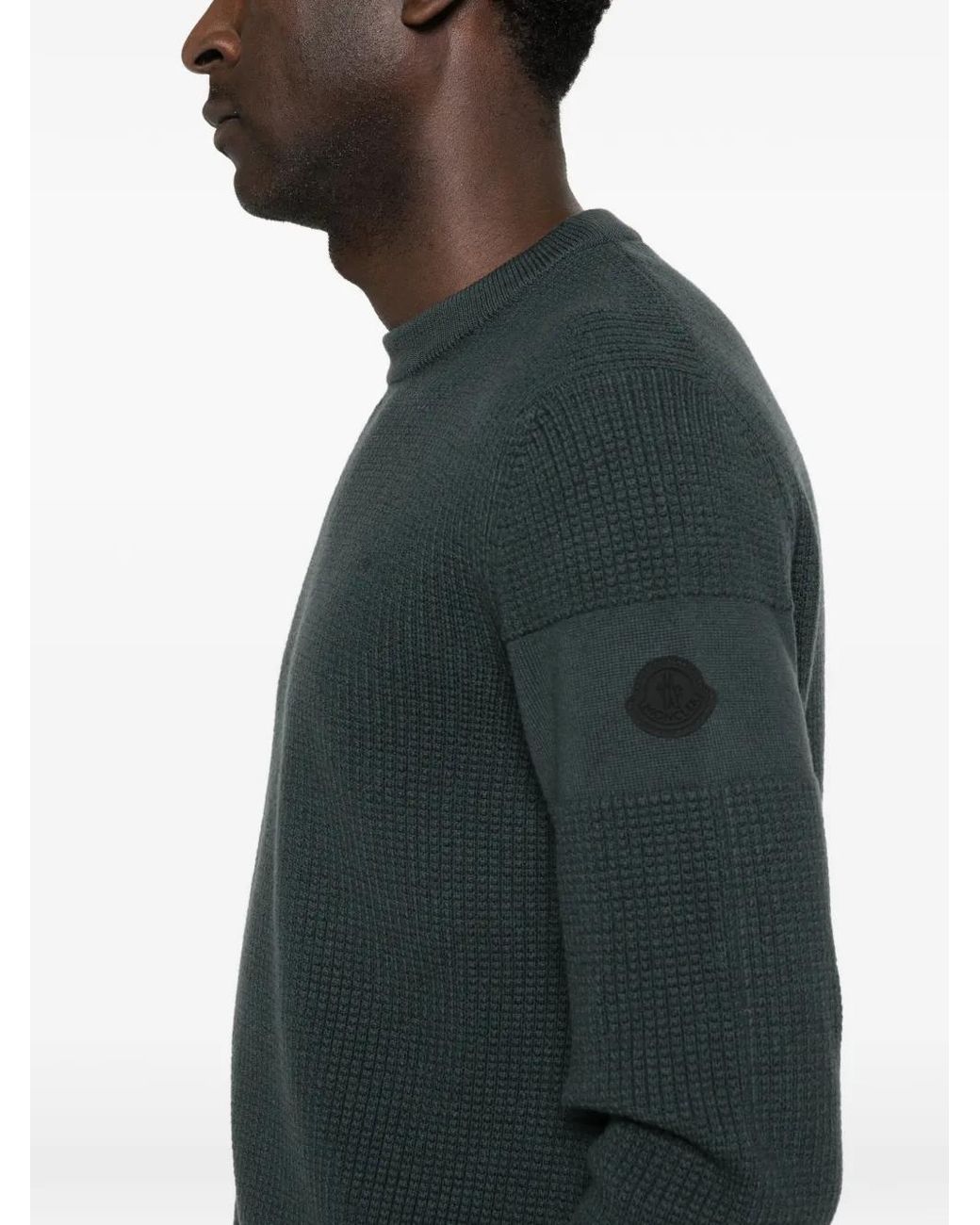 Moncler Black Crew Neck Sweater for men