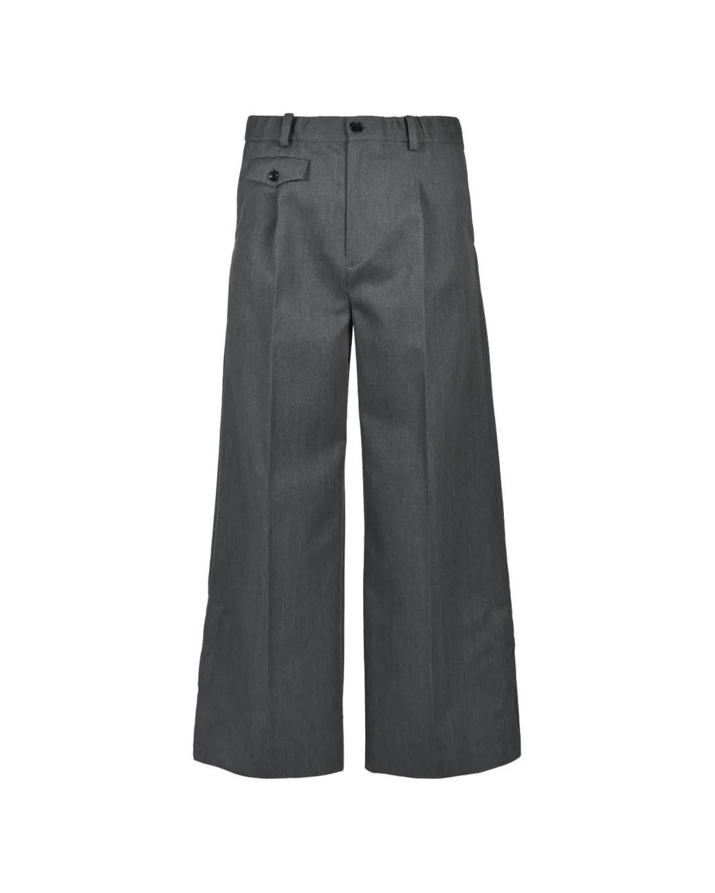 CEDARWOOD Gray Cities' Club Wide-Leg Wool Trousers for men