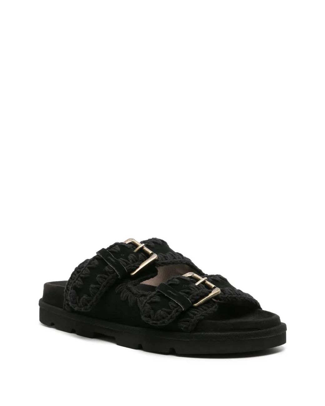Mou Black Bio Suede Sandals