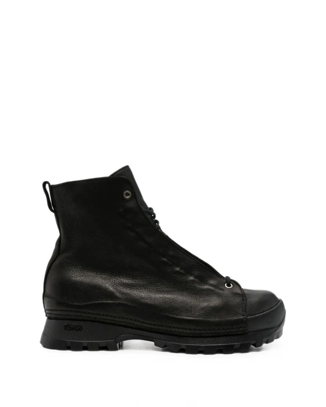 Guidi Black Lace-Up Leather Hiking Boots for men