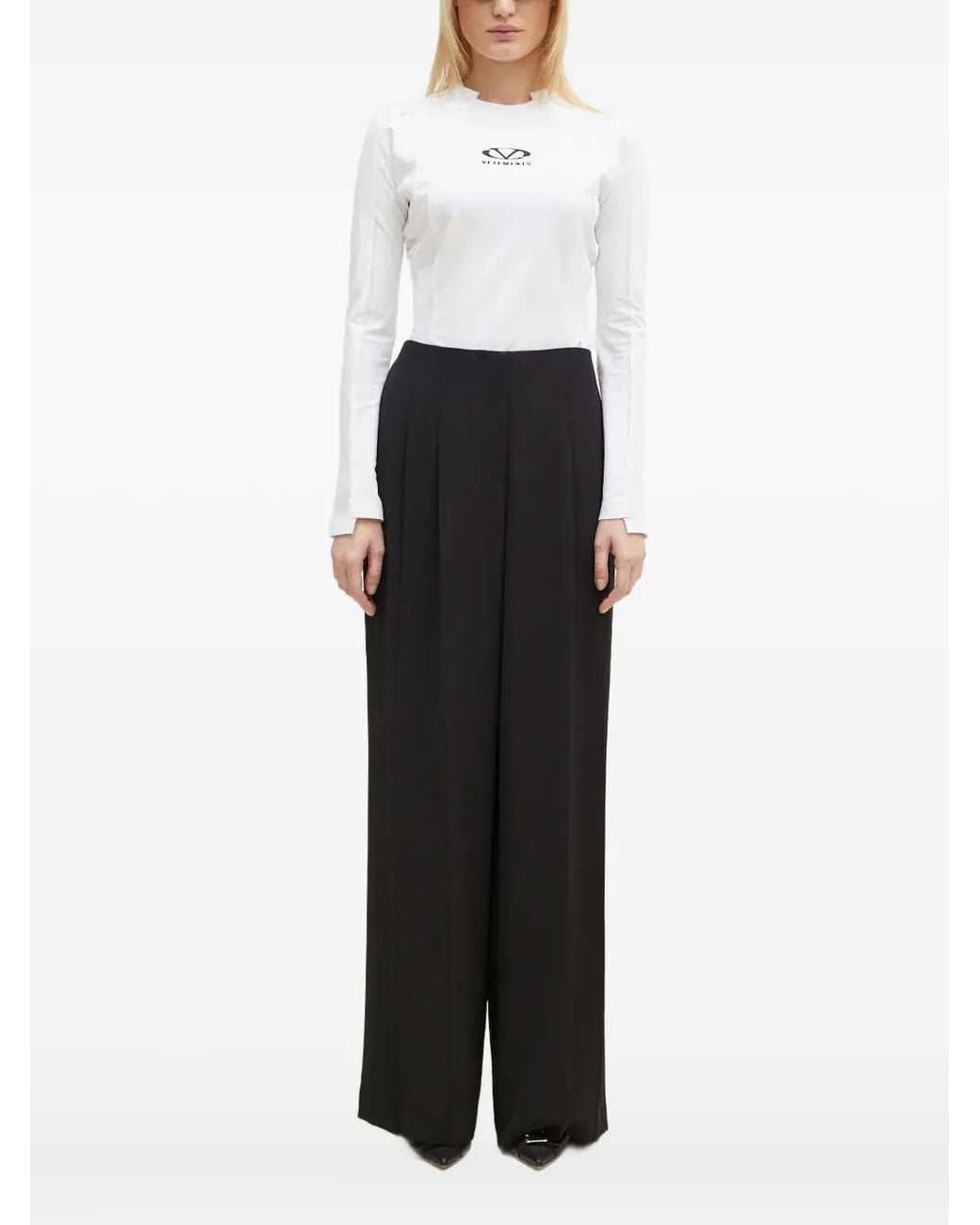 Vetements White Exposed-Seam Long-Sleeve T-Shirt