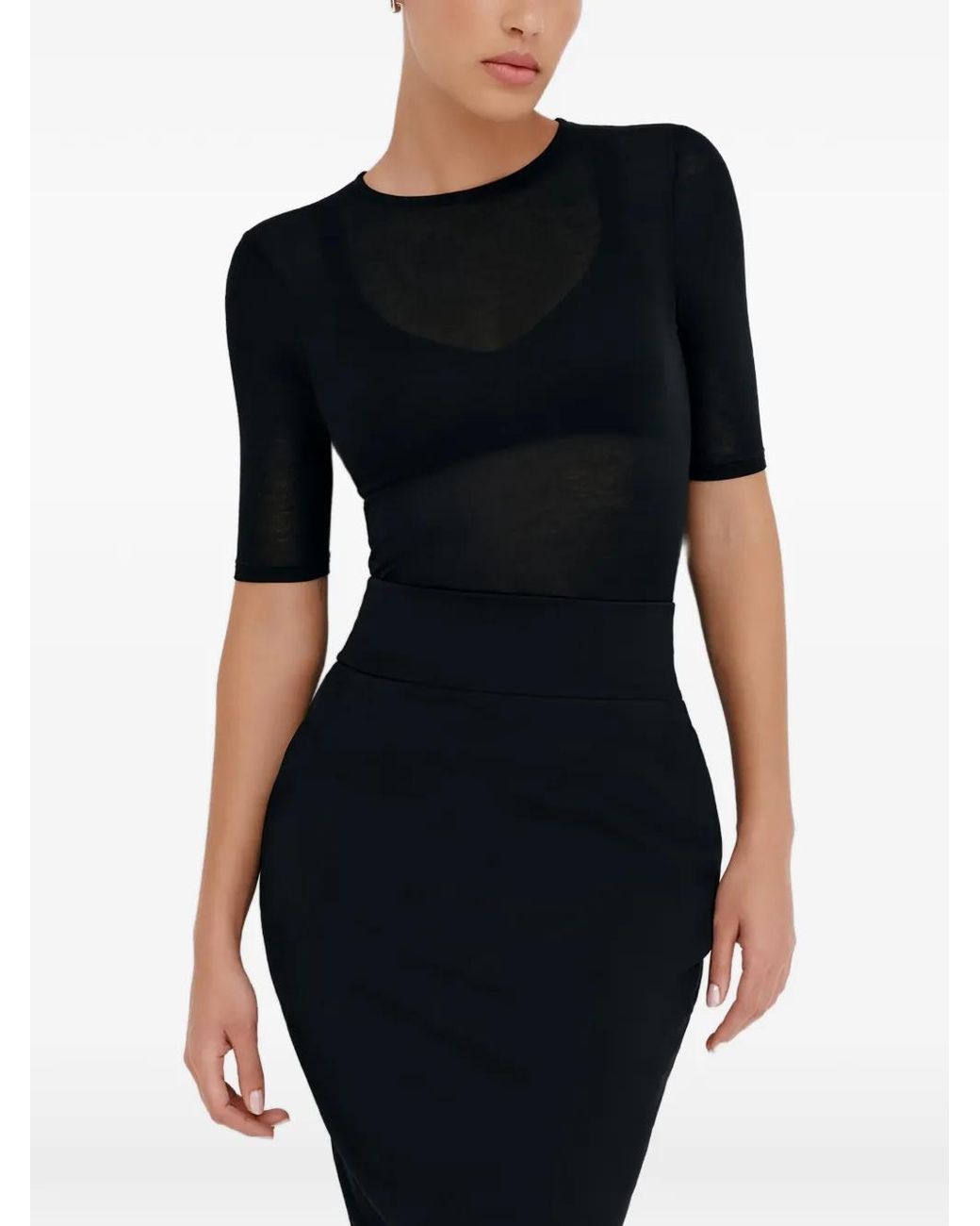 MARCELLA Black Vesey Side-Pocket Midi Skirt
