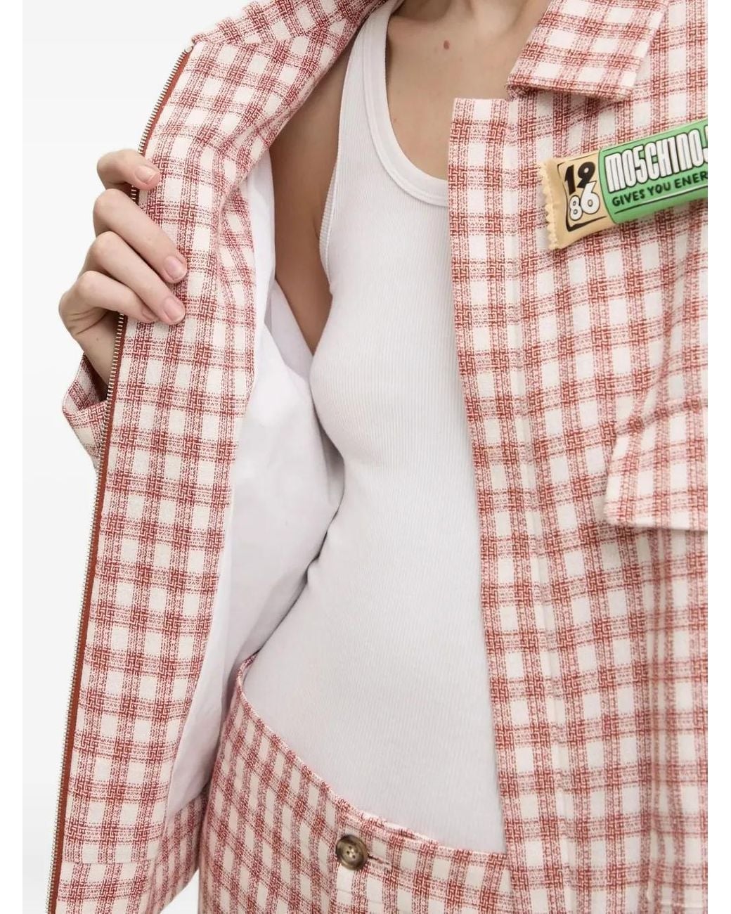 Chaqueta A Cuadros Gingham Moschino de color Pink